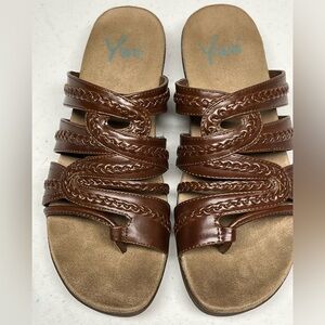 Yui Brown Slip On Sandals